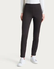 Pantalone a sigaretta con spacchetti e micro check in Eco Jacquard Ragno