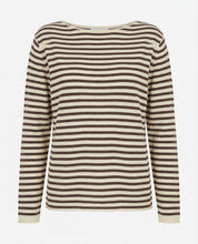 Maglia a righe scollo a barchetta 100% cotone