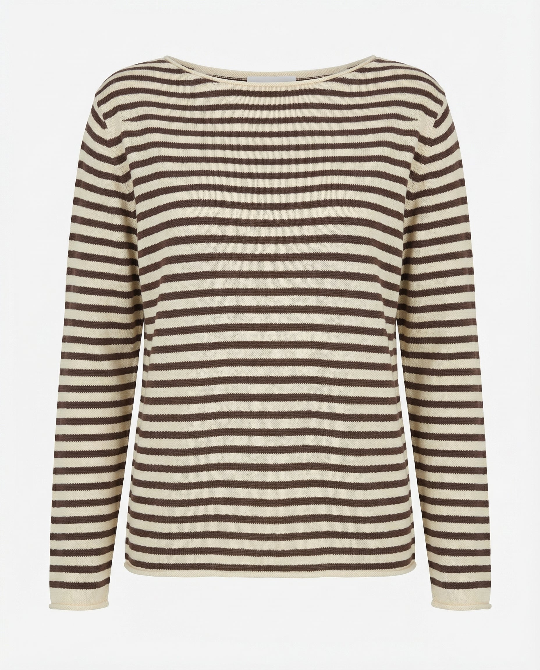 Maglia a righe scollo a barchetta 100% cotone