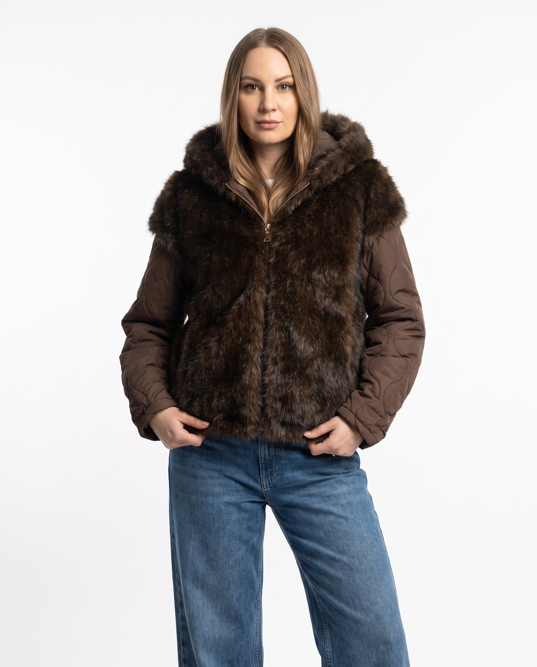 Giacca Demi  reversibile con cappuccio