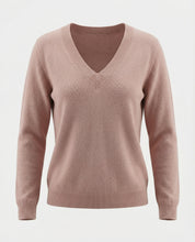 Maglione Donna con Scollo a V 100% cotone