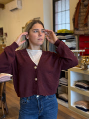 Cardigan con micro paillettes Duda