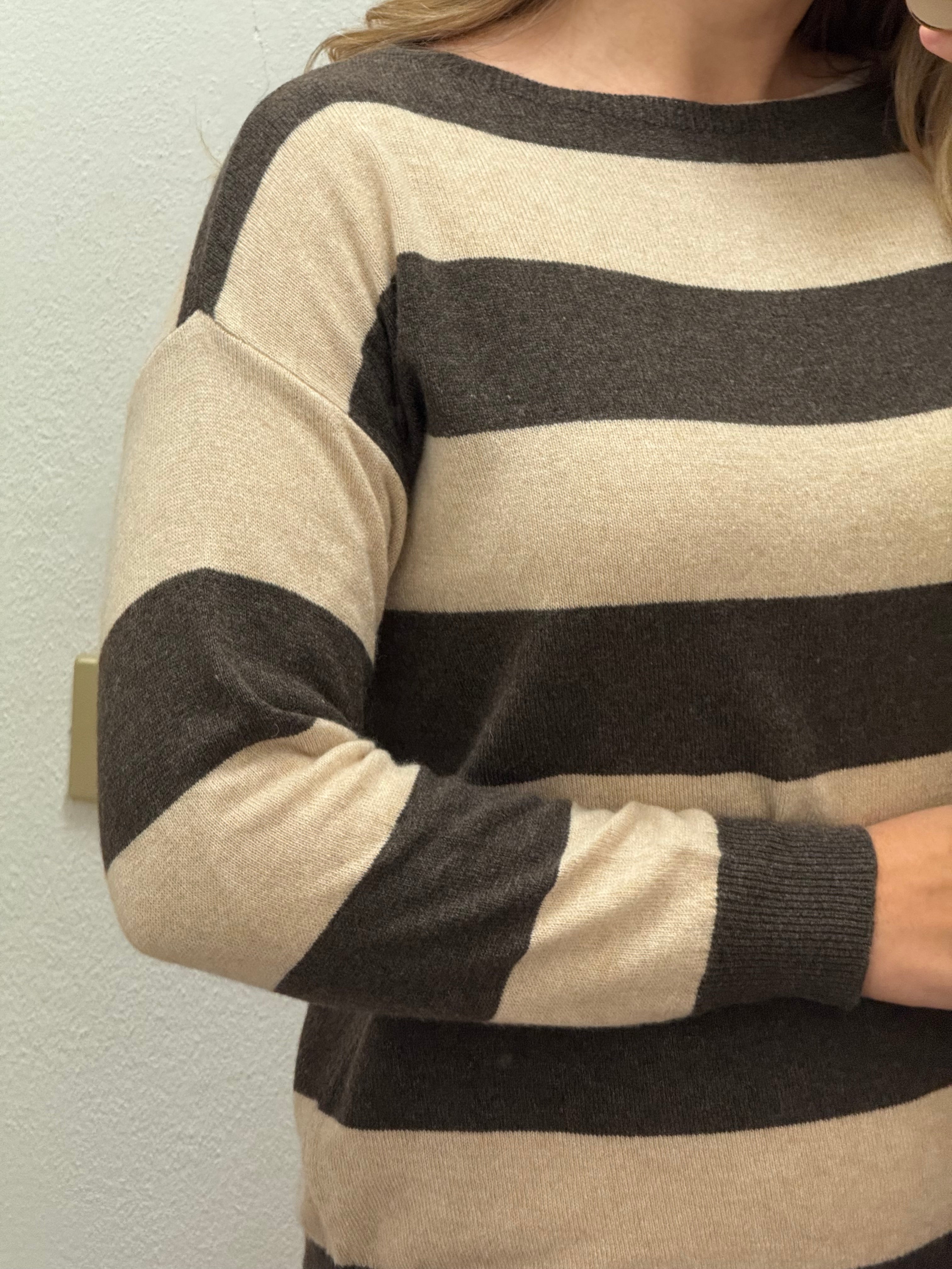 Maglia a righe misti lana&cashmere