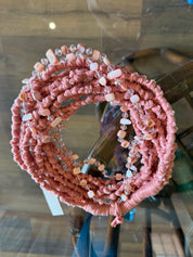 Collana artigianale a cinque fili con filo decorativo in perle/pietrine – Roberta Zanelli