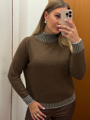 Maglia collo a cratere misto lana & cashmere
