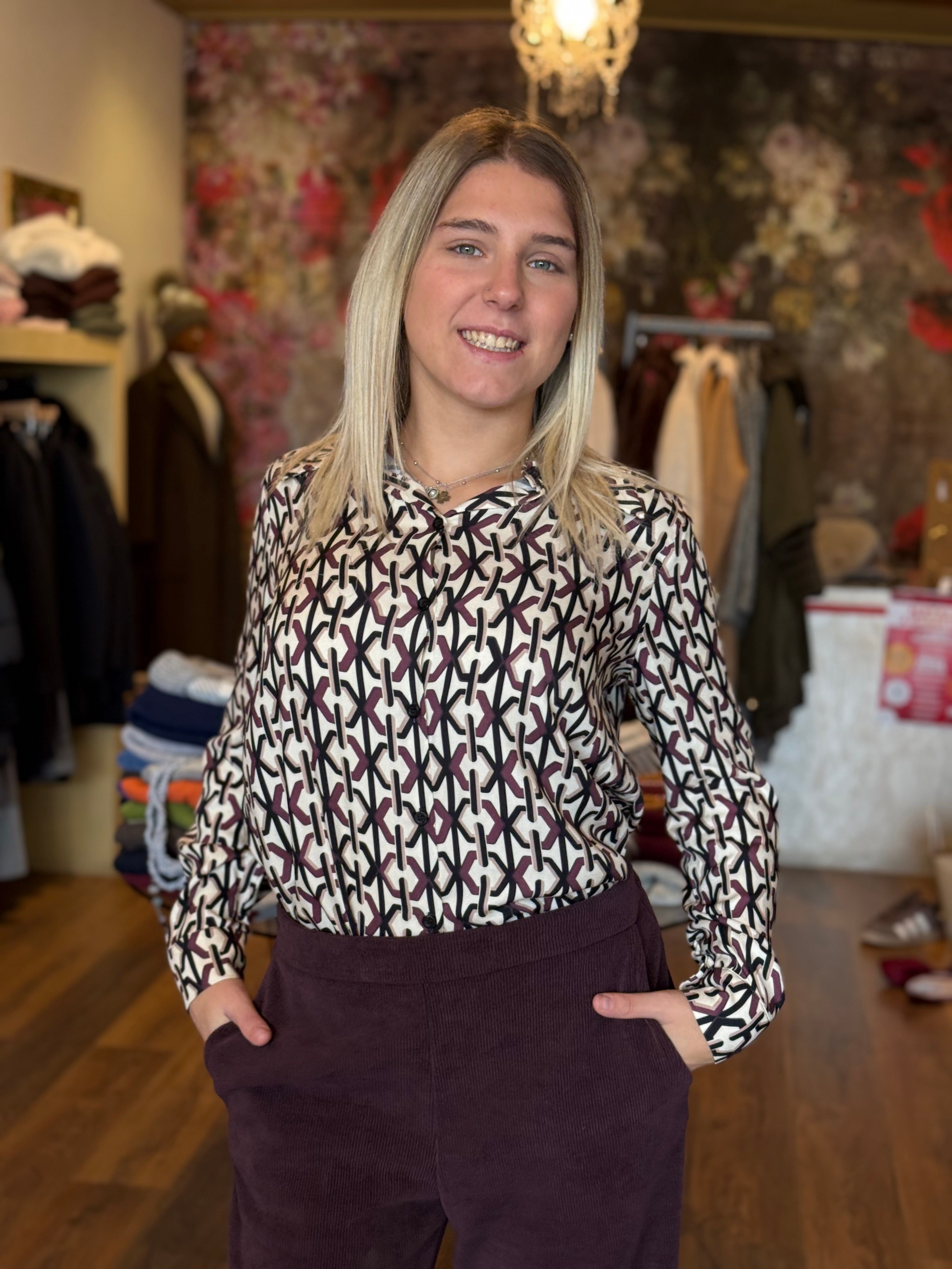 Camicia stampa geometrica Rinascimento