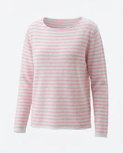 Maglia a righe scollo a barchetta 100% cotone