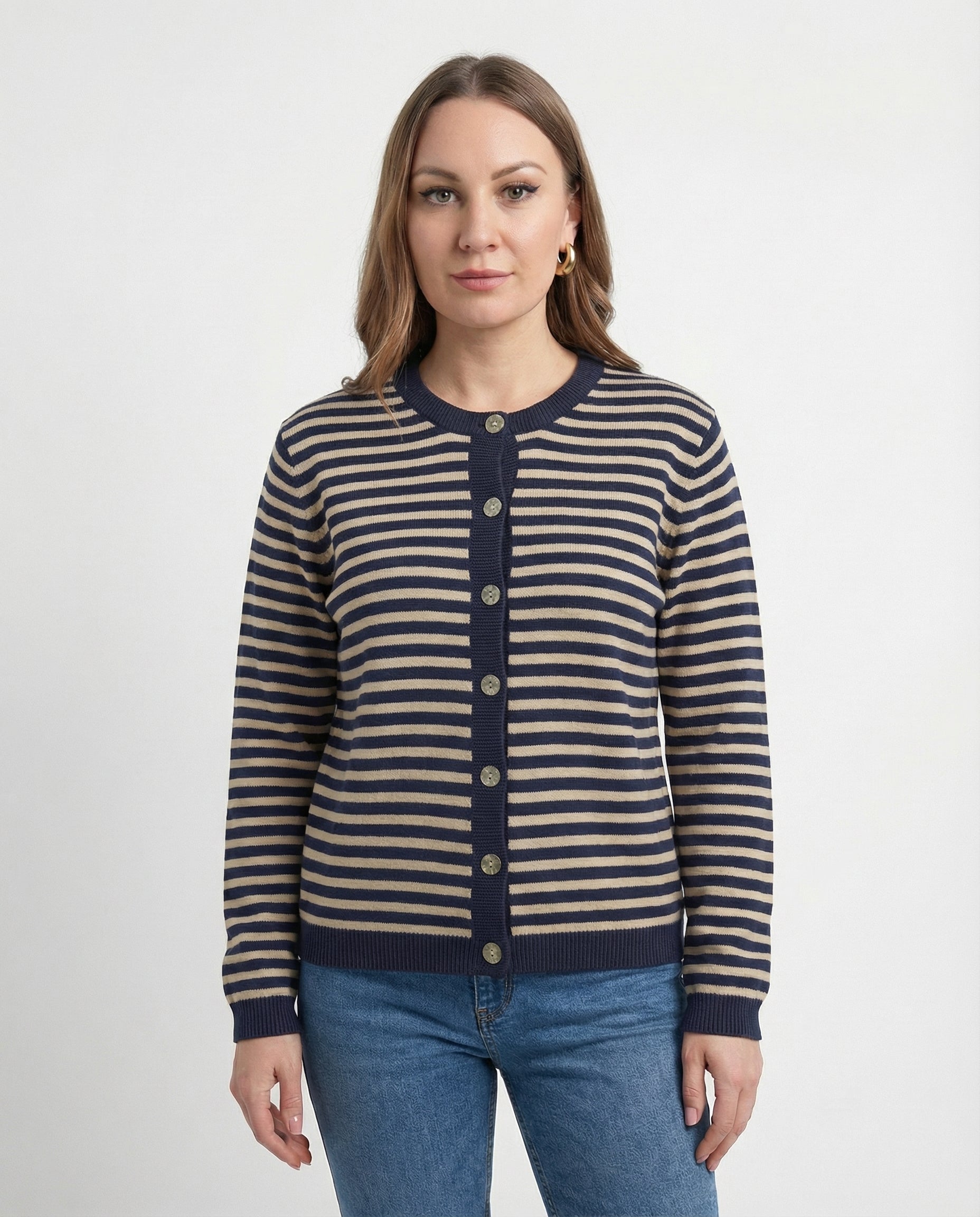 Cardigan a righe 100% cotone