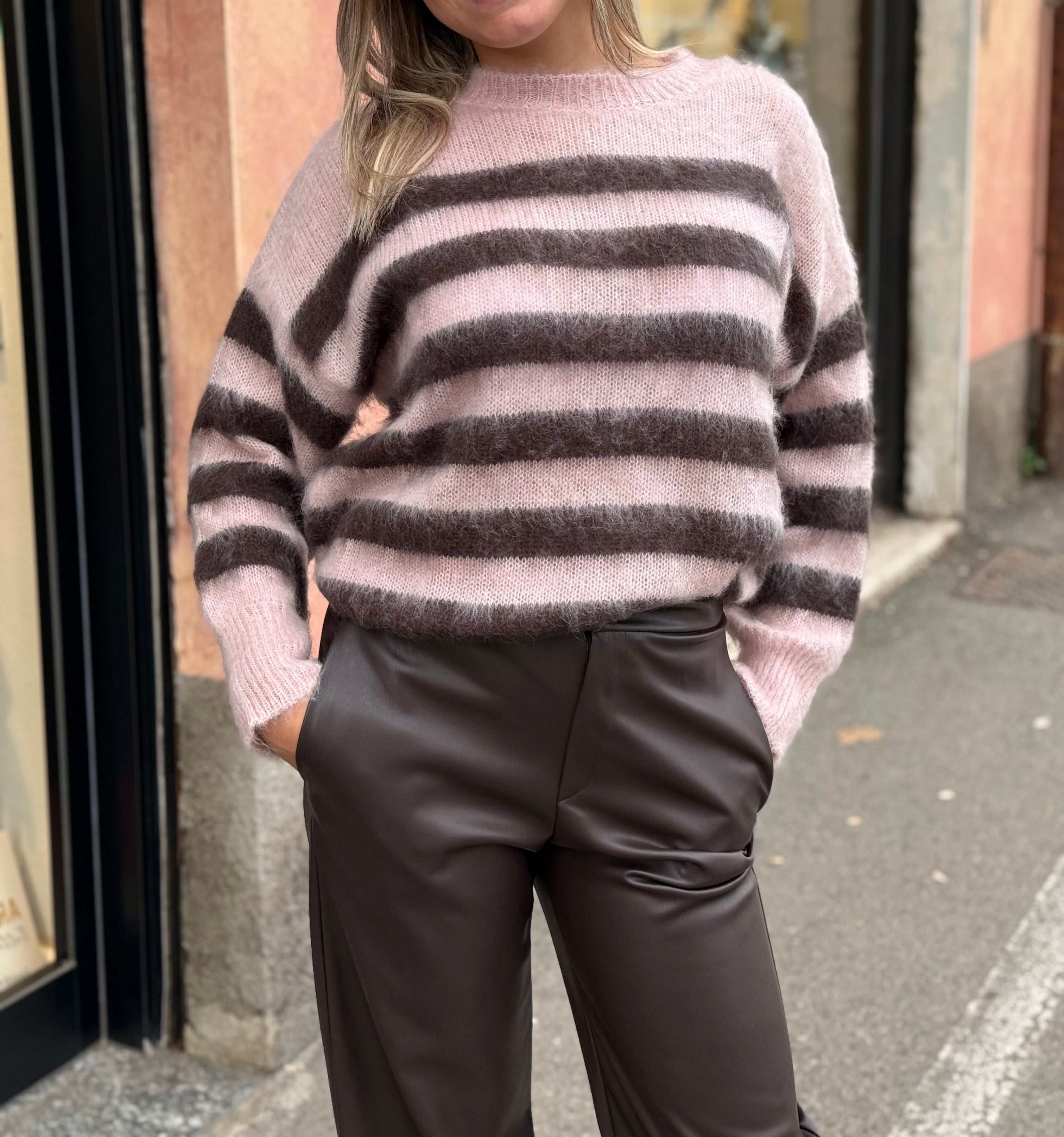 Girocollo over a righe Kontatto