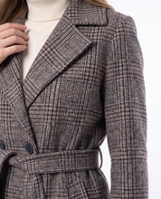 Cappotto lungo fantasia  in misto lana