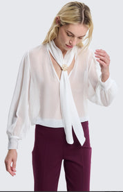 Blusa con laccio bianca Two Way