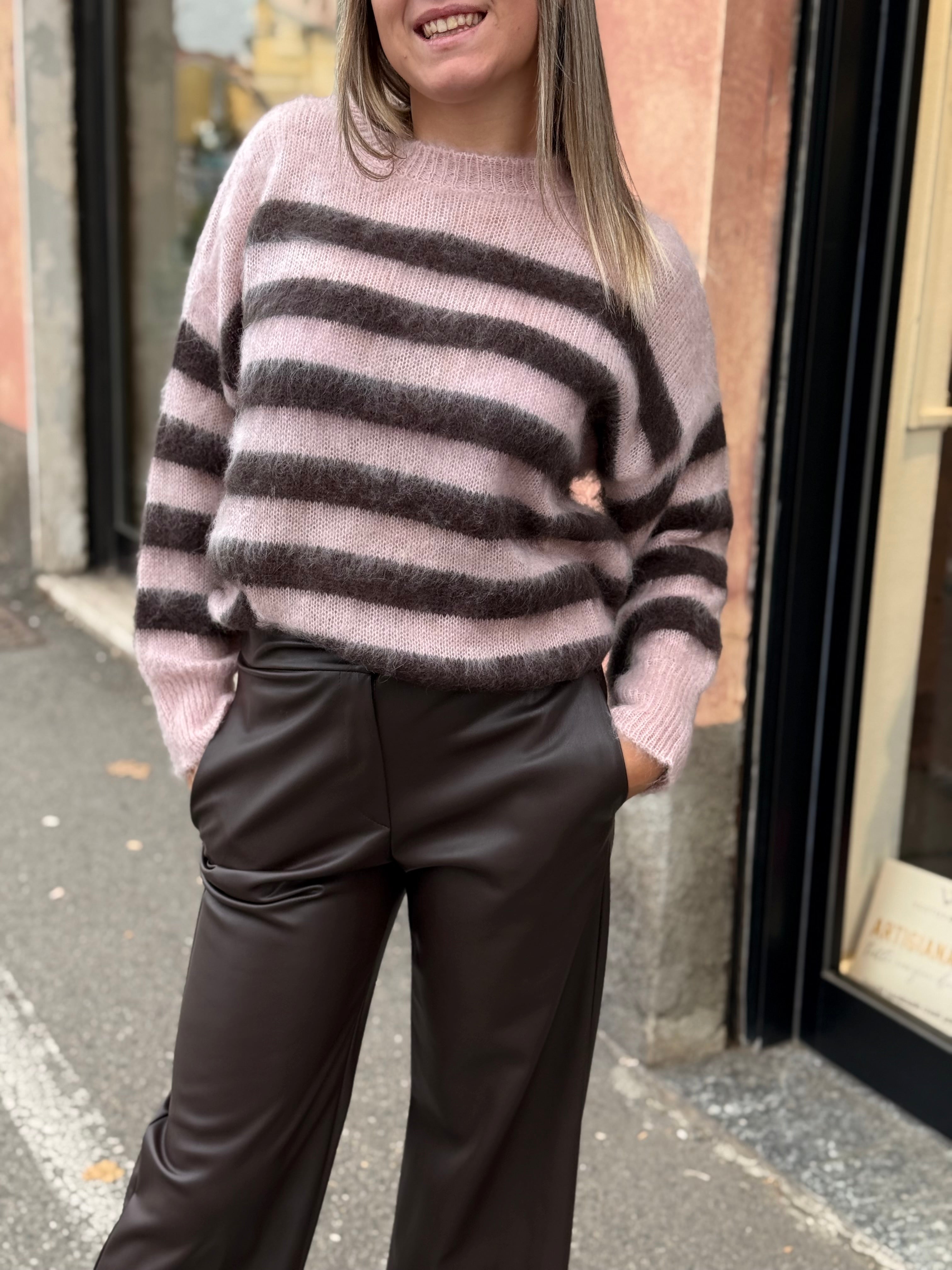 Girocollo over a righe Kontatto