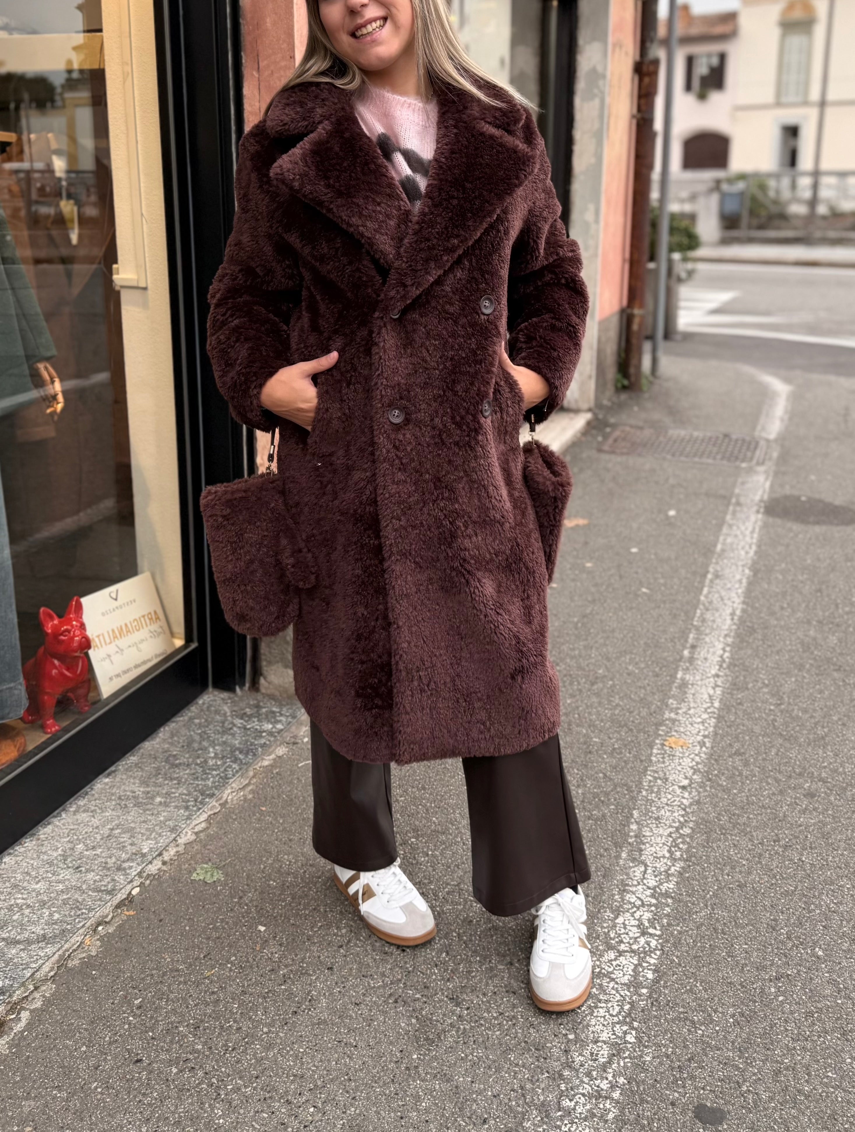 Teddy doppiopetto color cioccolato Rinascimento ￼