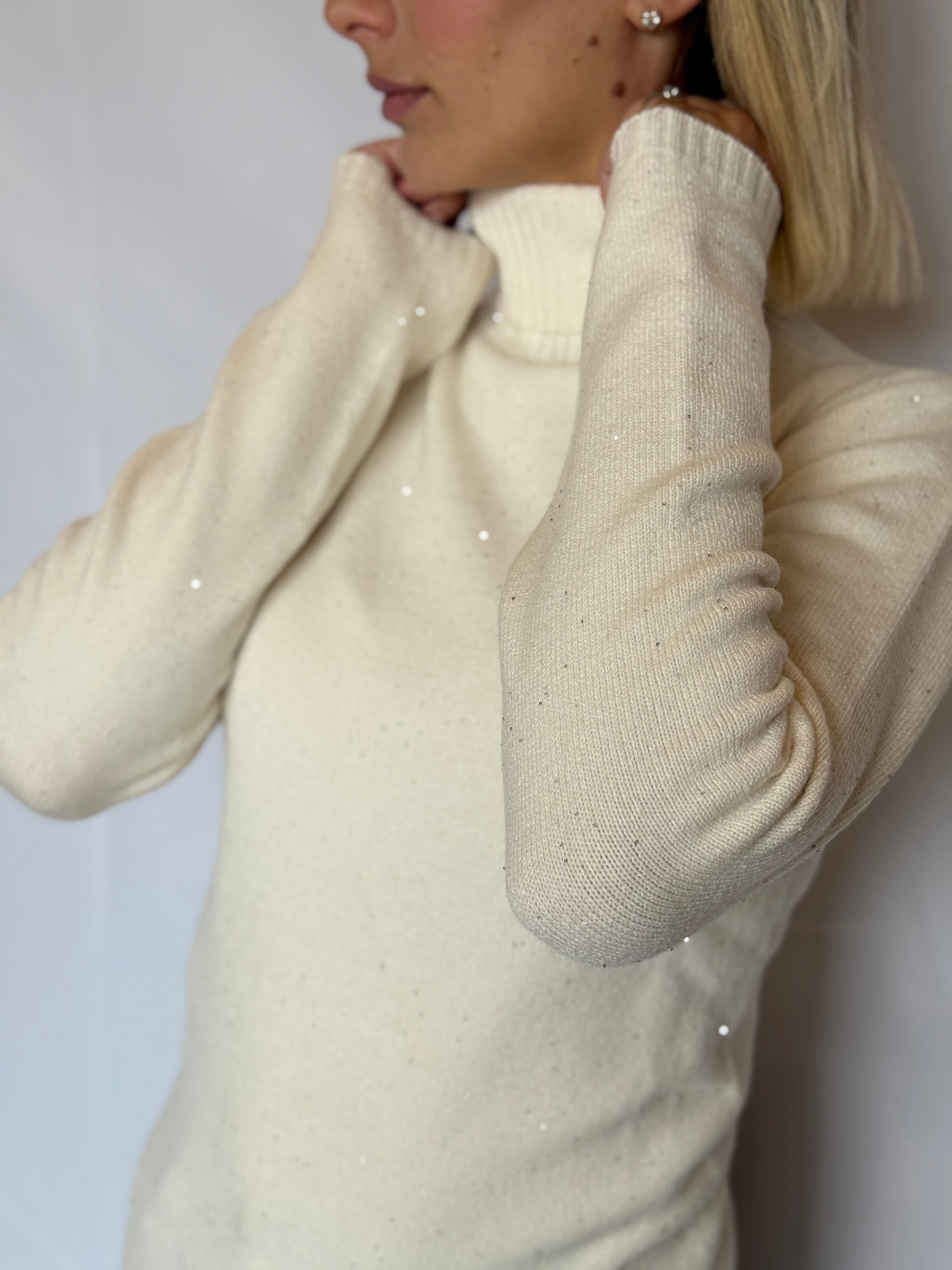 Dolcevita con micro paillettes Kontatto