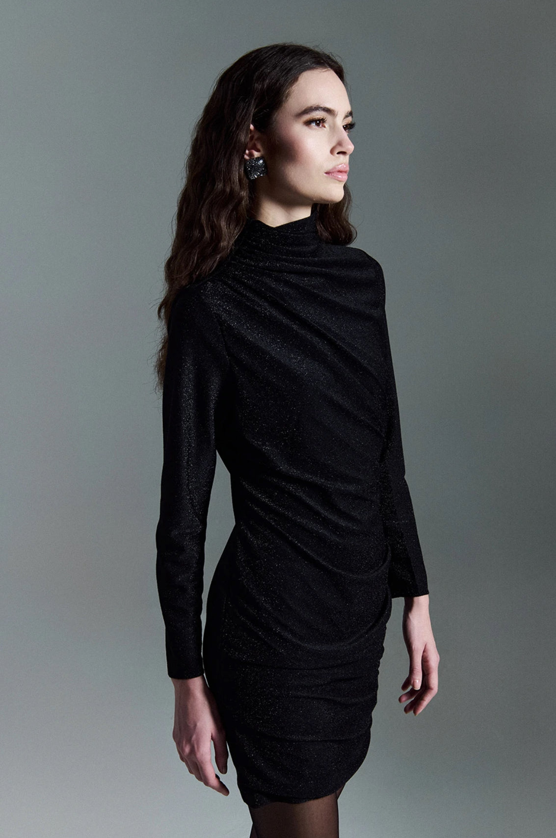 Abito con drappeggio lurex Two Way