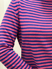 Girocollo a righe misto lana& cashmere