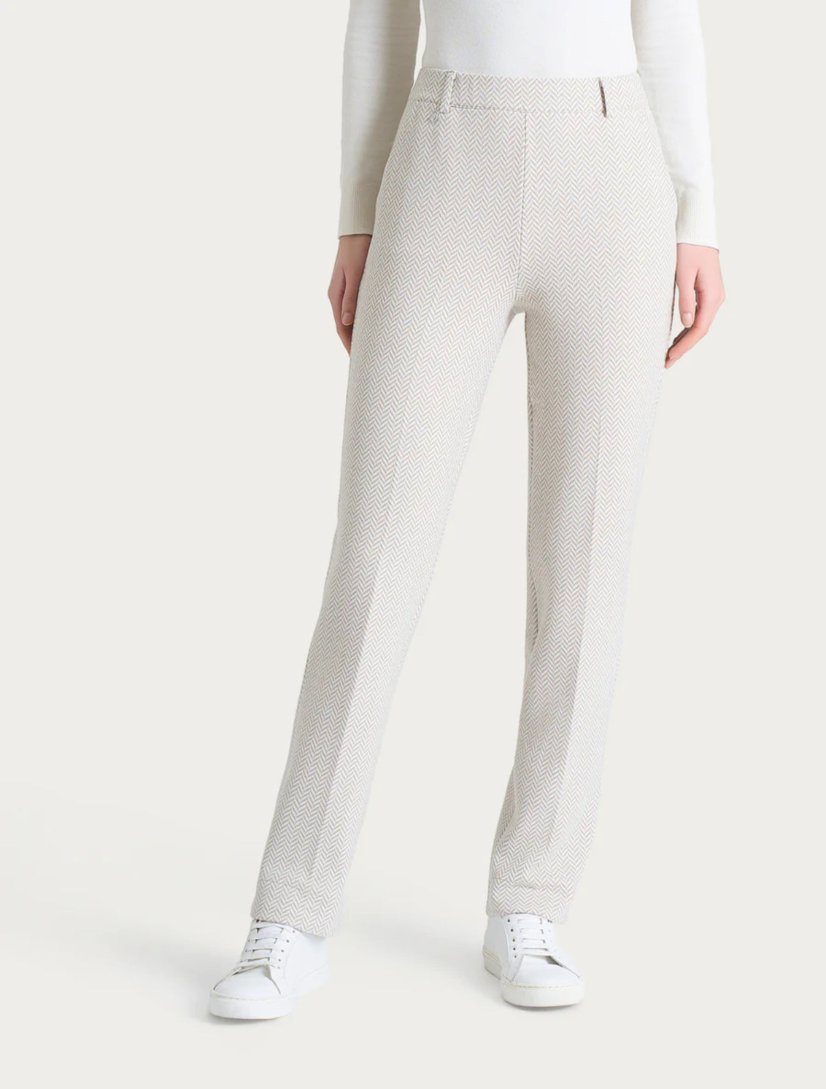 Pantalone in fantasia dritto con tasche in Eco Jacquard Ragno