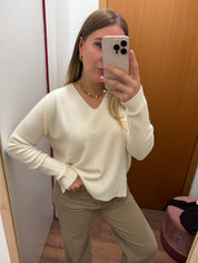 Maglia scollo V over Kontatto