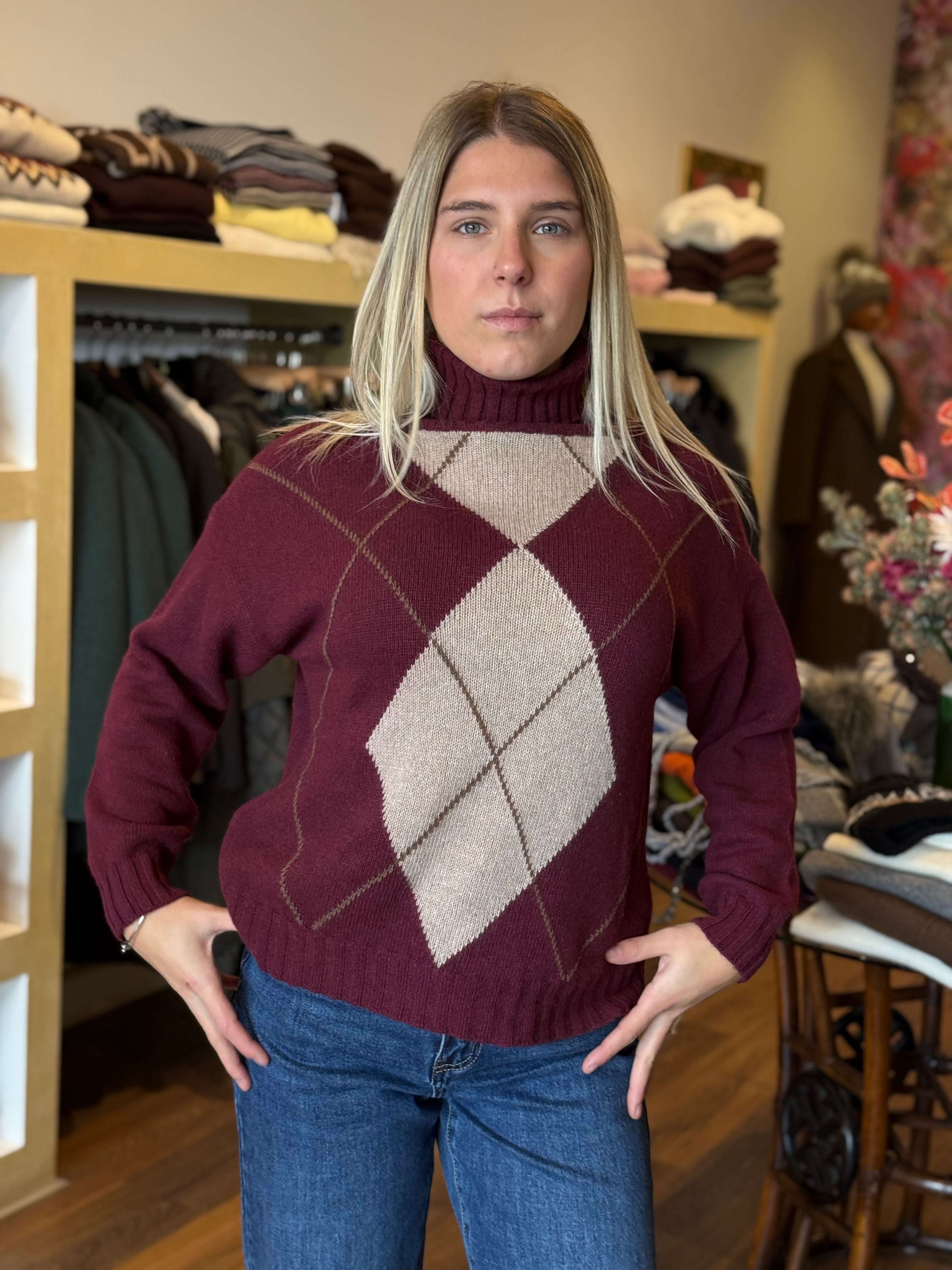 Dolcevita fantasia rombi misto lana&cashmere