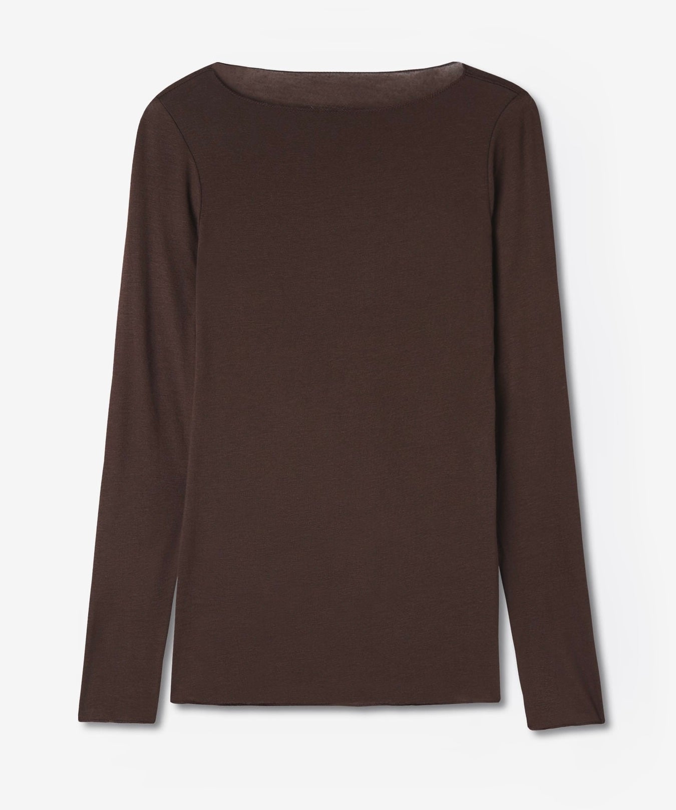 Maglia Essenziale Ultraleggera in Cashmere con Scollo a Barca Moro