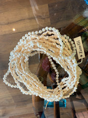 Collana artigianale a cinque fili con filo decorativo in perle/pietrine – Roberta Zanelli