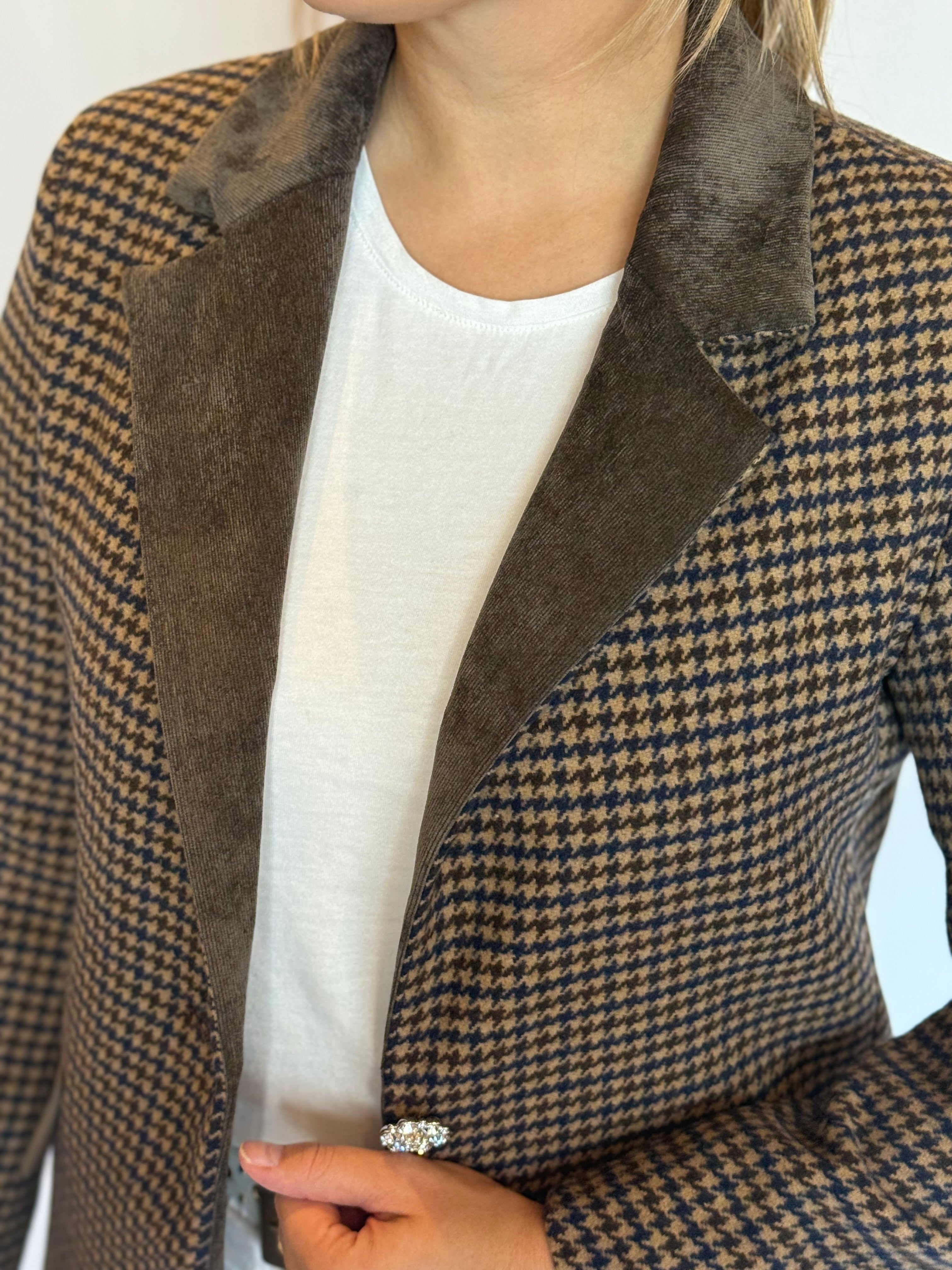 Blazer slim misto lana pied de poule Lokita