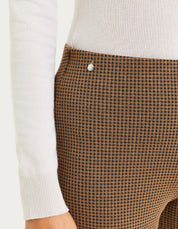 Pantalone a sigaretta con spacchetti e micro check in Eco Jacquard Ragno
