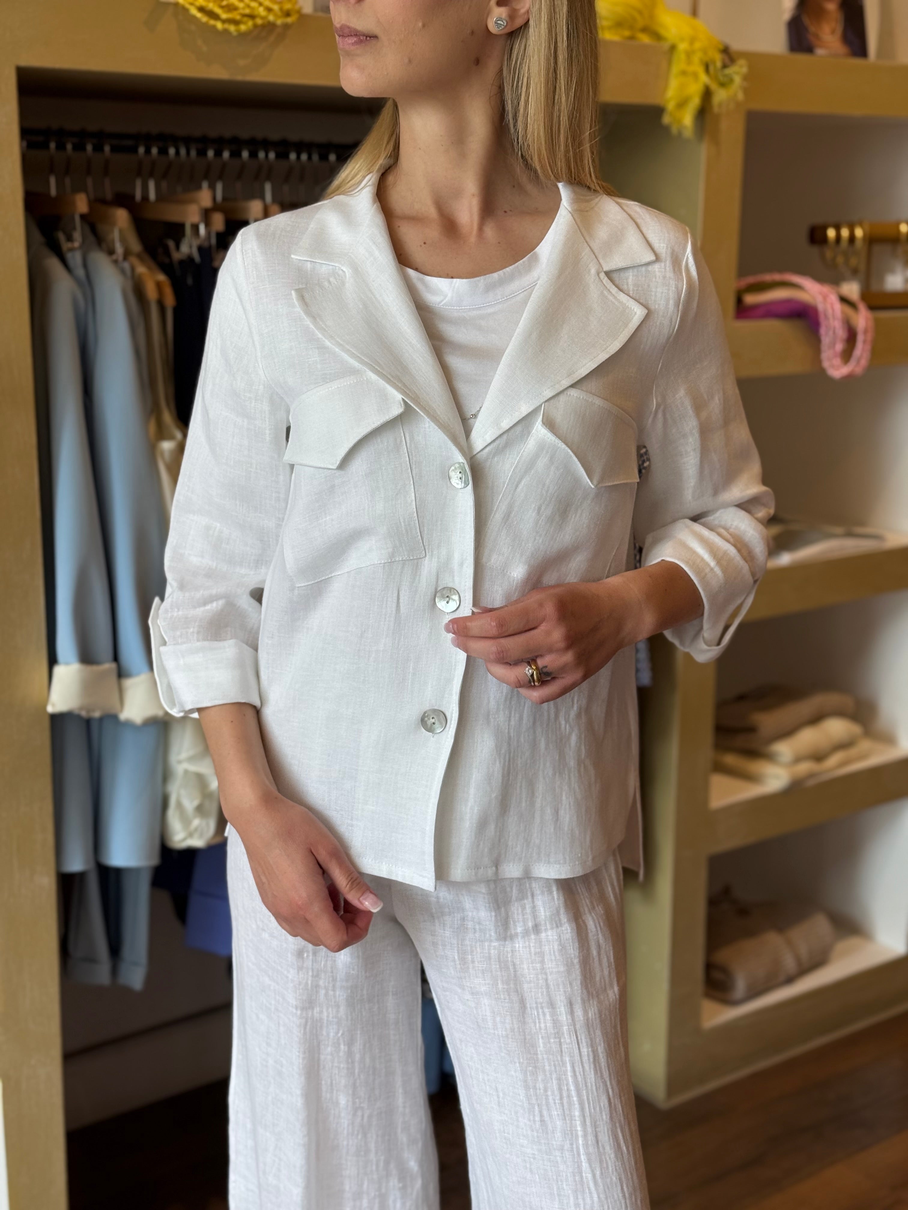 Giacca in lino colore bianco Gioia