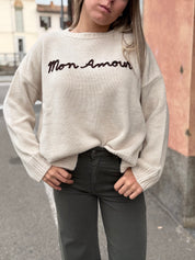 Girocollo ricamo mon amour Kontatto