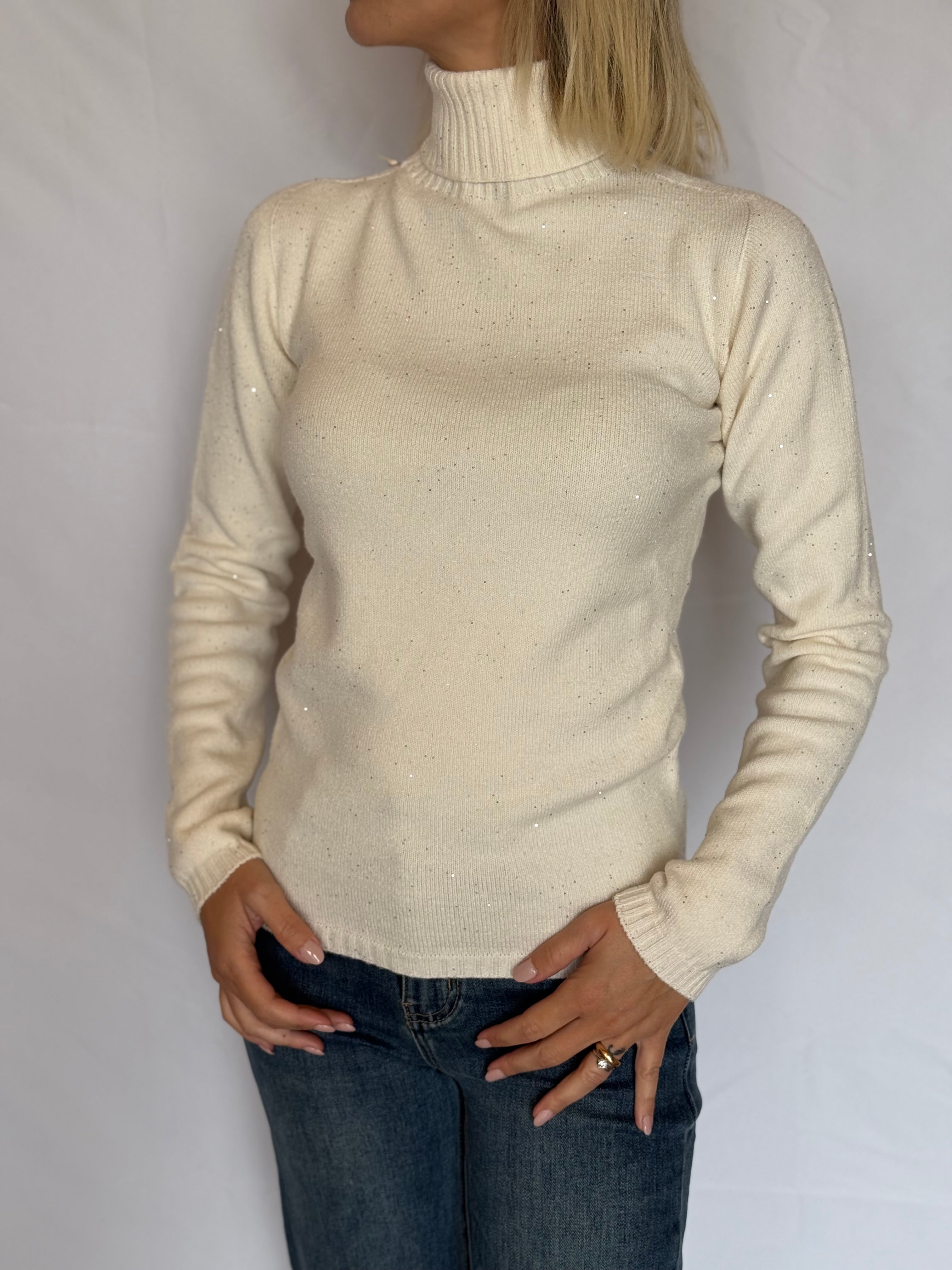 Dolcevita con micro paillettes Kontatto