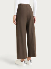 Pantalone ampio alla caviglia in Compact - Ebano Mel.