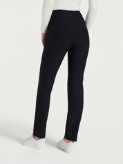 Pantalone dritto con tasche in Compact - Nero