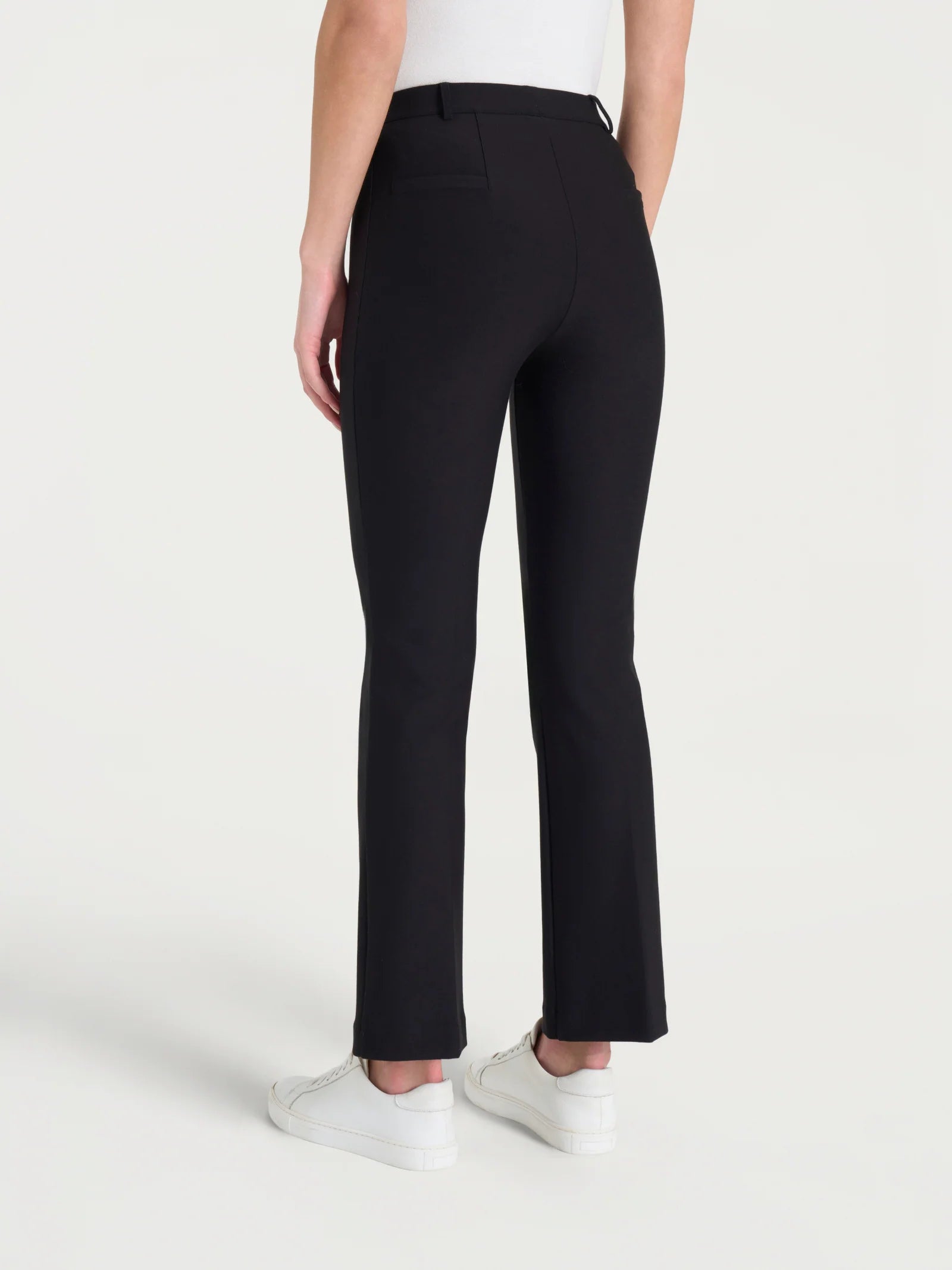 Pantalone flare alla caviglia in Compact - Nero