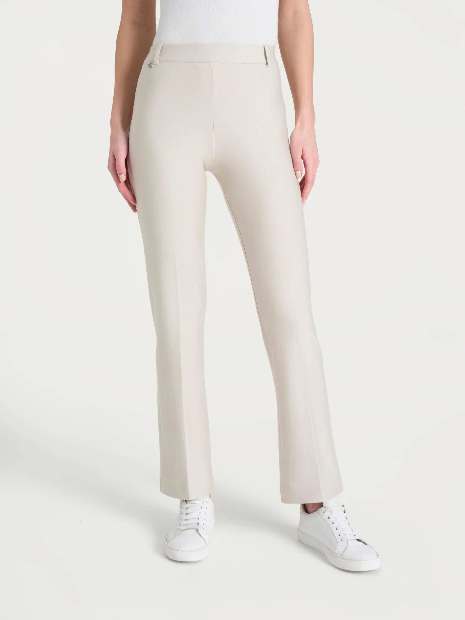 Pantalone flare alla caviglia in Compact - Champignon