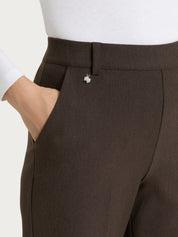 Pantalone flare con tasche in Compact - Ebano Mel.
