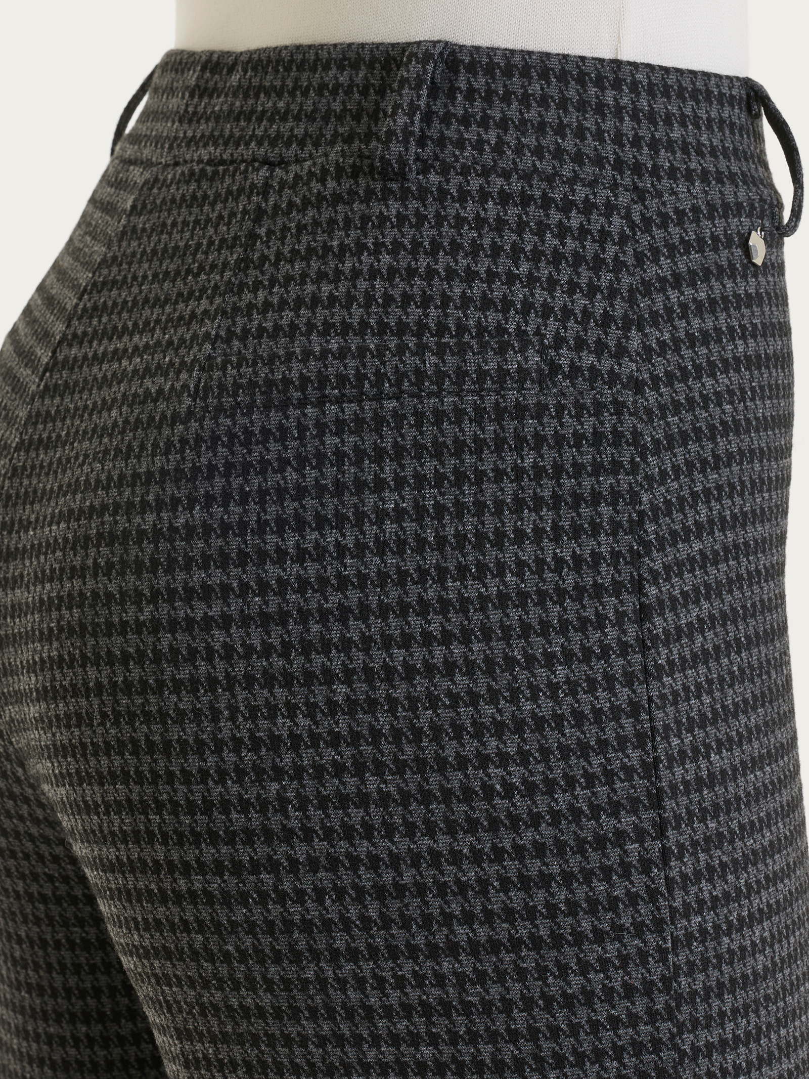 Pantalone ampio con pied de poule in Jacquard - Fant.Nero Mel.