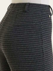 Pantalone ampio con pied de poule in Jacquard - Fant.Nero Mel.