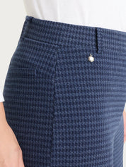 Pantalone ampio con pied de poule in Jacquard - Fant.Bleu Mel.