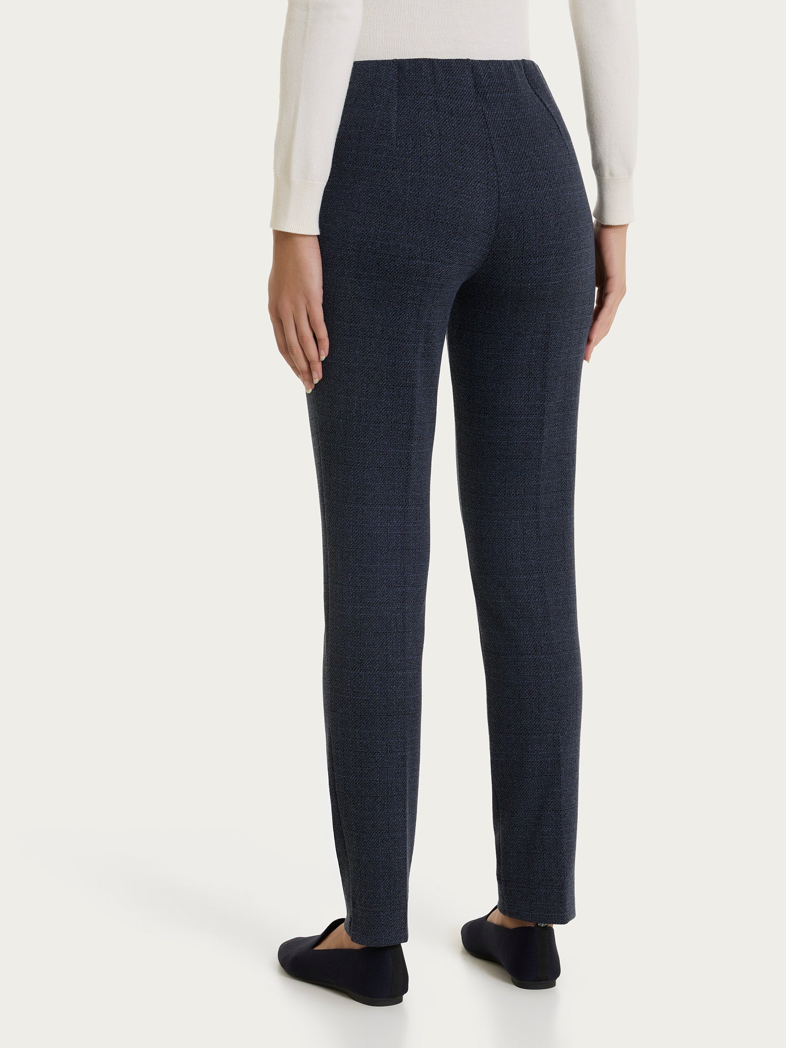 Pantalone a sigaretta con tweed pattern in Jacquard - Fant.Bleu