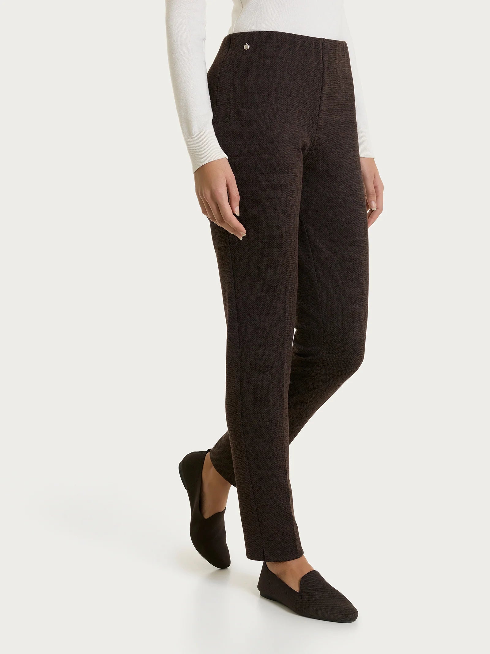 Pantalone a sigaretta con tweed pattern in Jacquard - Fant. Chocolate Torte