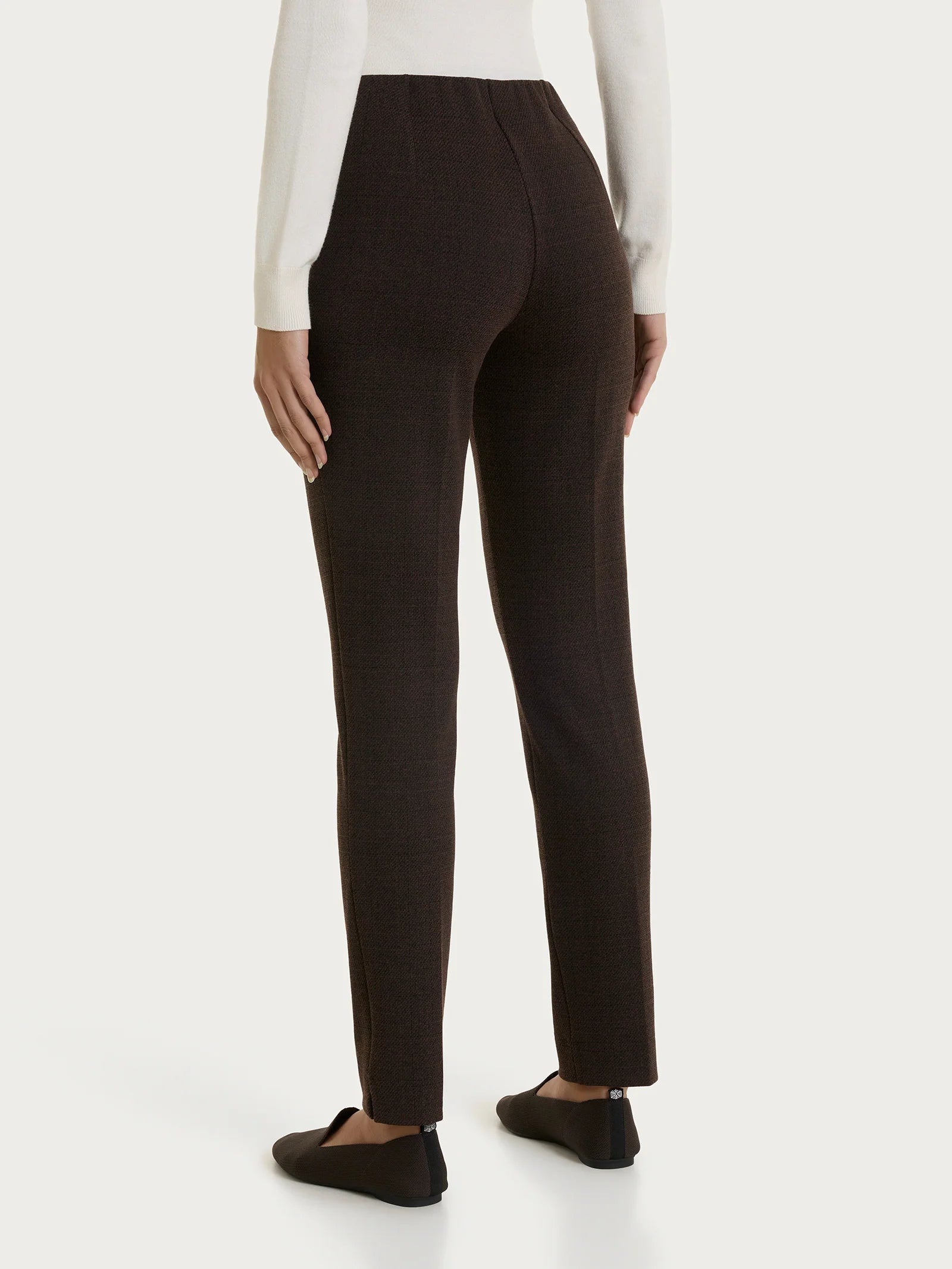 Pantalone a sigaretta con tweed pattern in Jacquard - Fant. Chocolate Torte