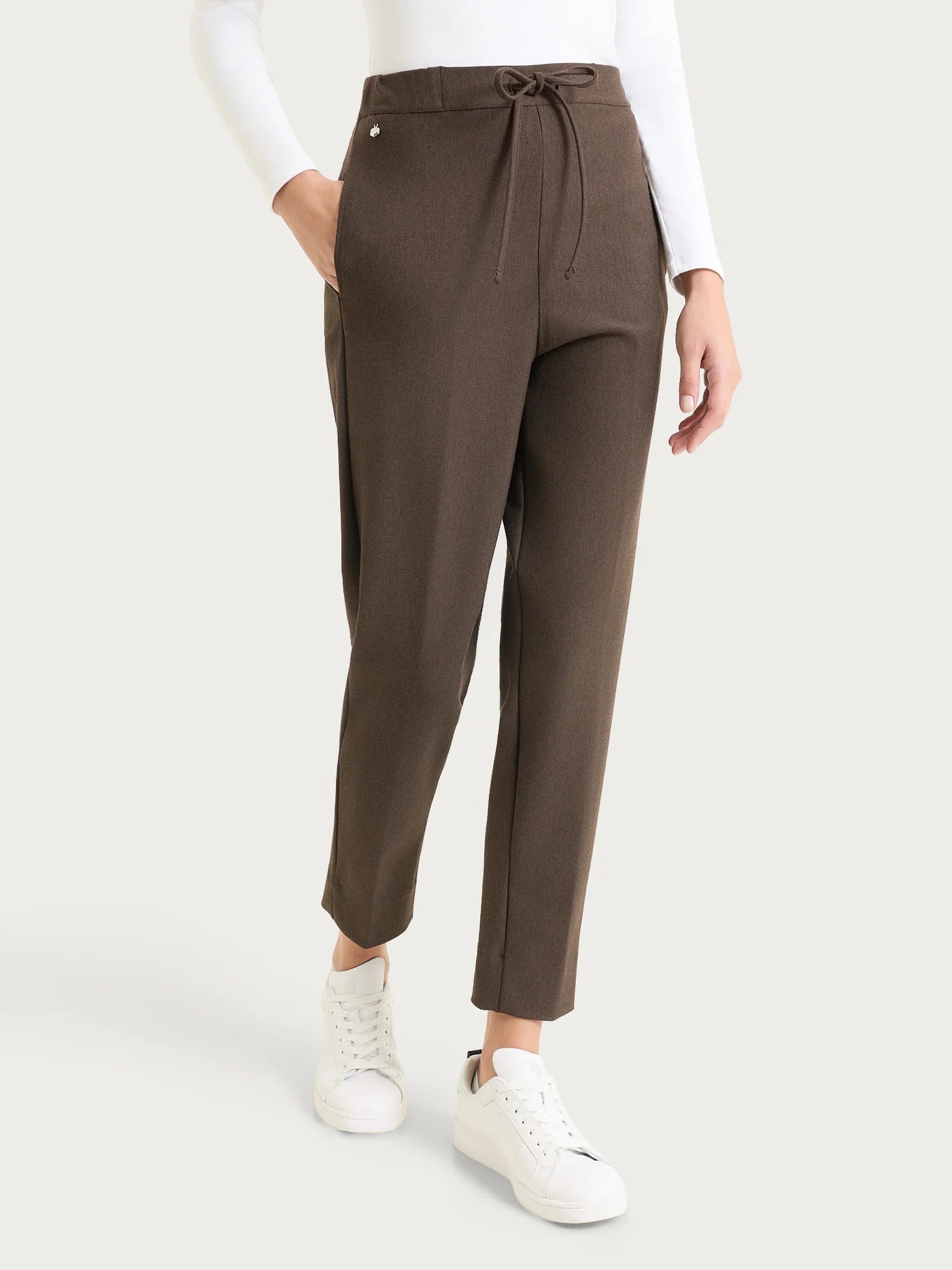 Pantalone jogger con tasche in Compact - Ebano Mel.