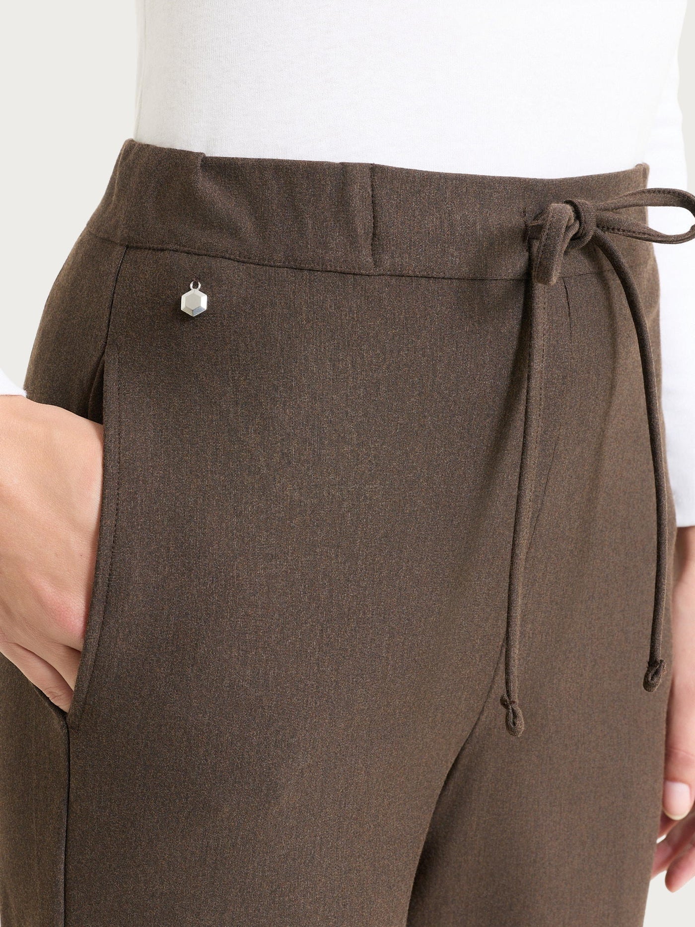 Pantalone jogger con tasche in Compact - Ebano Mel.
