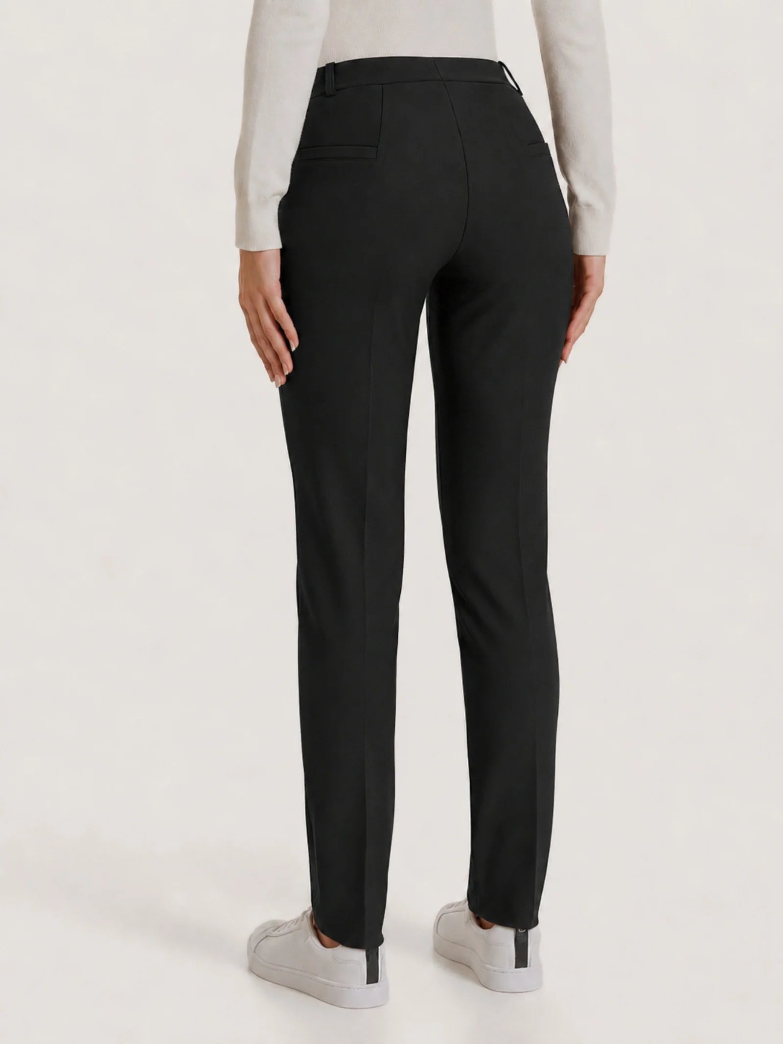 Pantalone a sigaretta con passanti in Compact - Nero