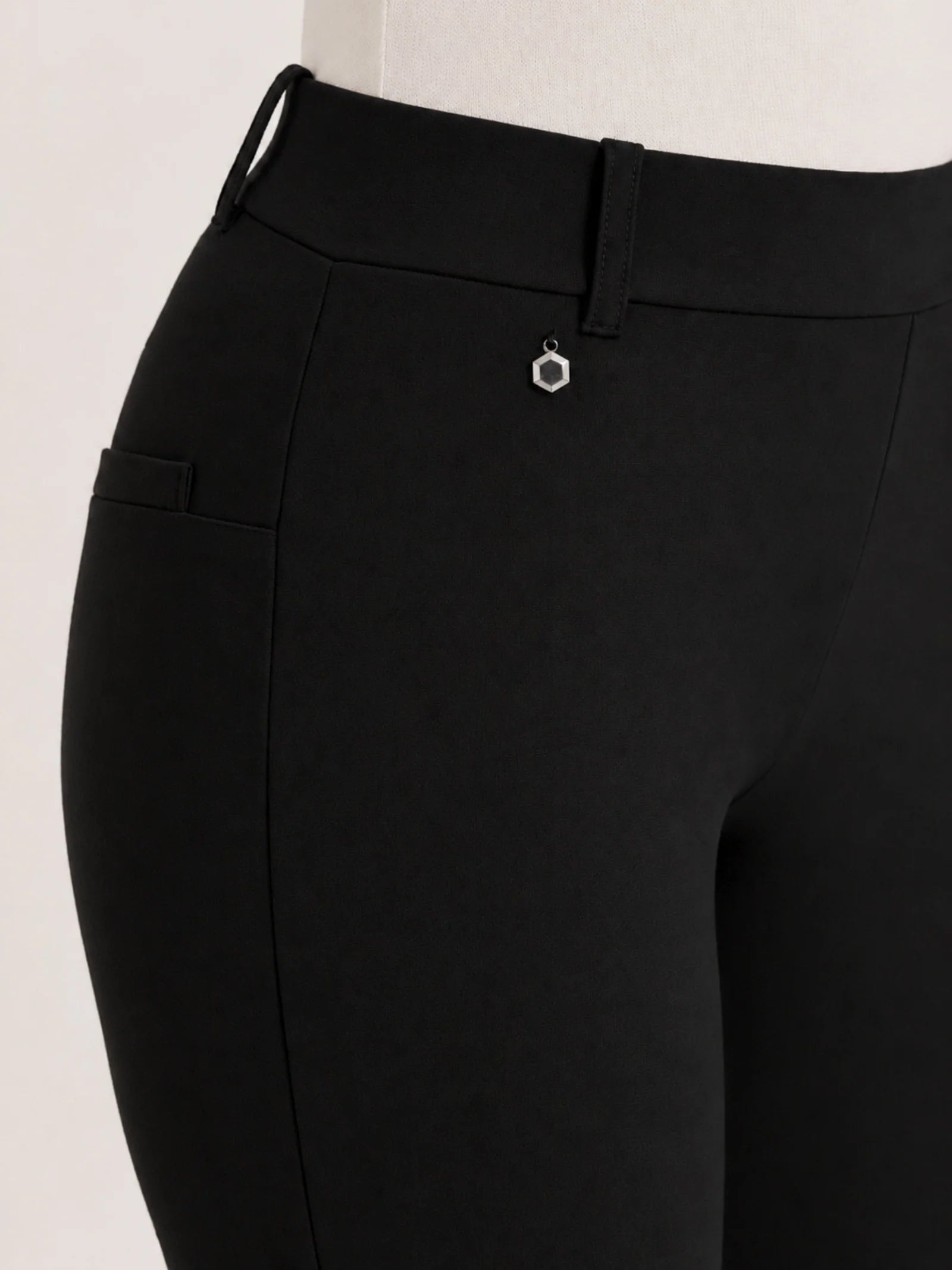 Pantalone a sigaretta con passanti in Compact - Nero