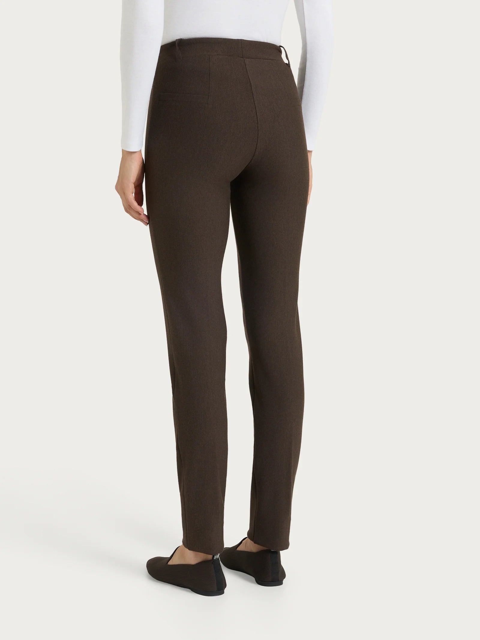 Pantalone a sigaretta con passanti in Compact - Ebano Mel.