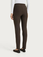 Pantalone a sigaretta con passanti in Compact - Ebano Mel.