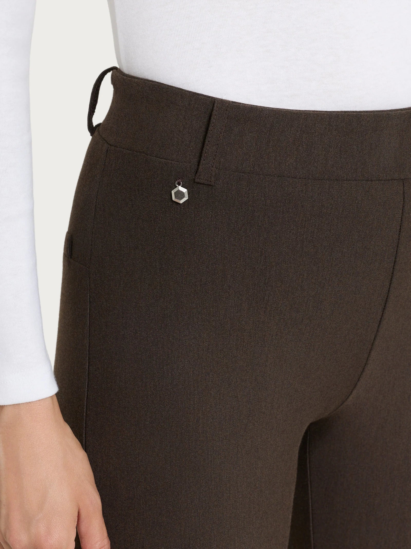 Pantalone a sigaretta con passanti in Compact - Ebano Mel.