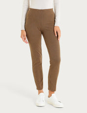 Pantalone a sigaretta con spacchetti e micro check in Eco Jacquard Ragno