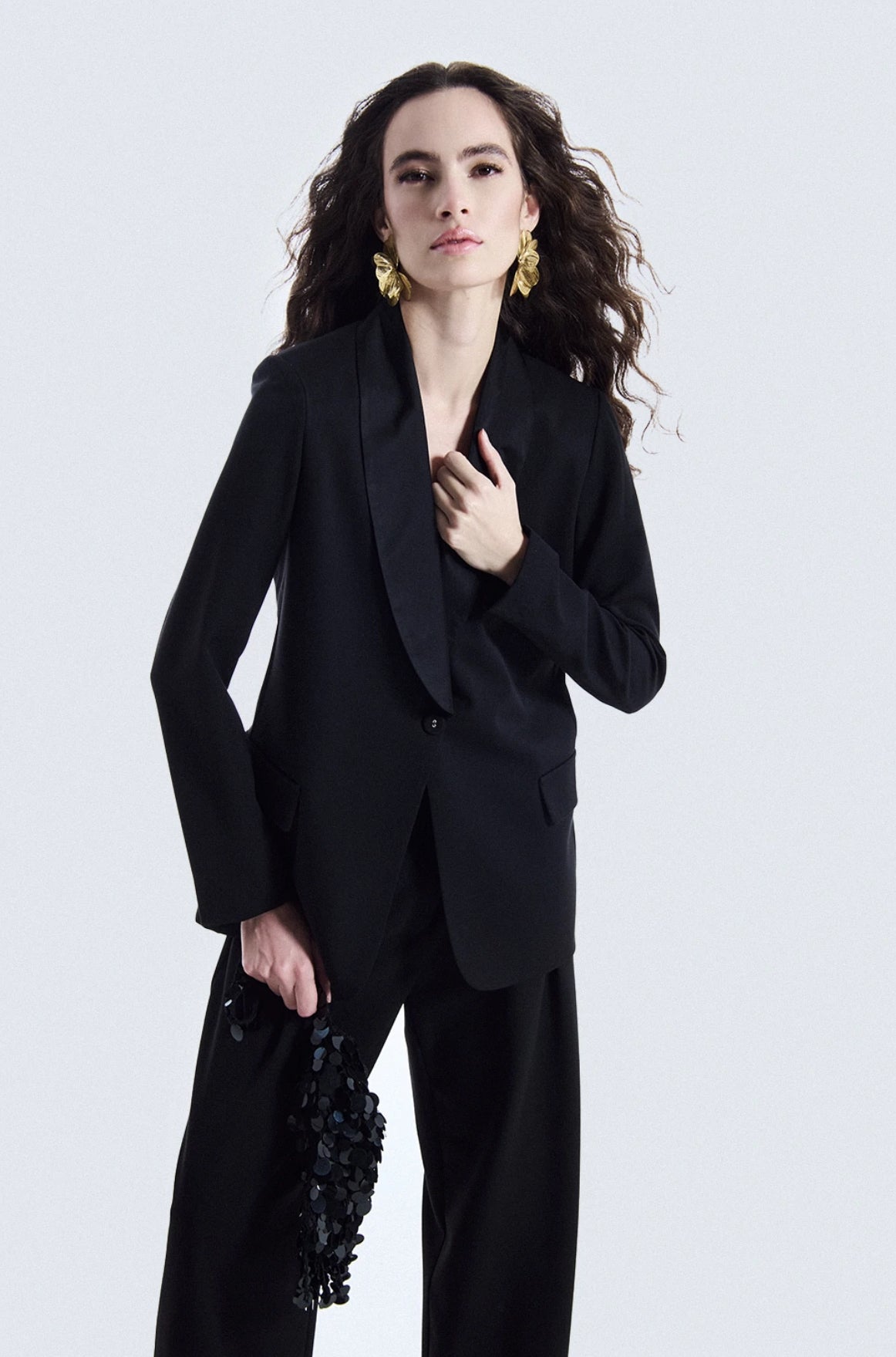 Giacca monopetto rever raso Two Way